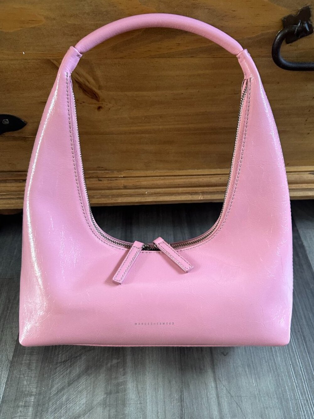 Margesherwood Pink Patent Leather Shoulder Bag
